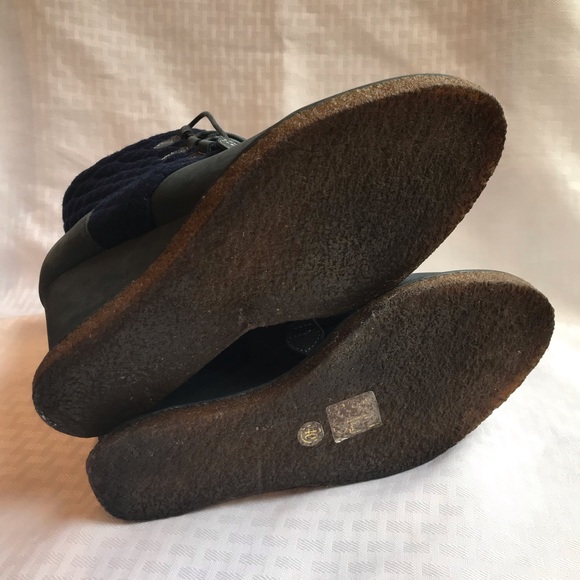 F-Troupe Women’s Sz 40 Blue Wedge Heel Boots US 10 - Picture 6 of 16